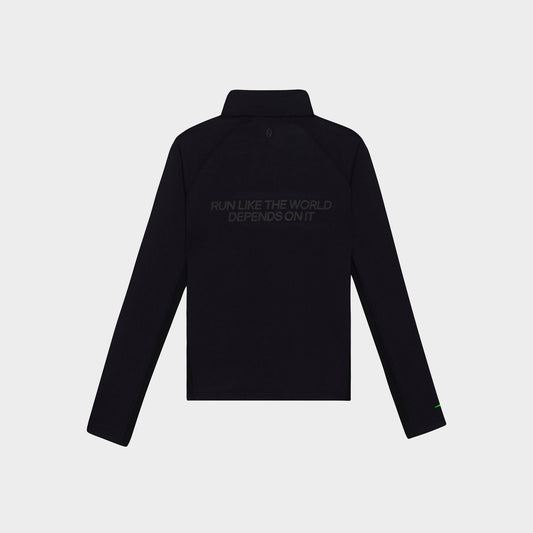 Women's Graphic Performance Quarter Zip - Black/Solar Green