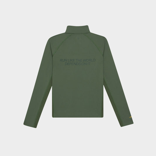 Women's Graphic Performance Quarter Zip - Khaki/Orange